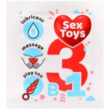 Гель-лубрикант 3-в-1 «Sex toys» на водной основе увлажняющий, объем 4 мл, Биоритм LB-55145t, 4 мл.