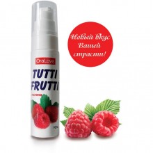Ароматизированная гель-смазка «Tutti-frutti OraLove Малина», вкус малиновый, 30 мл, цвет прозрачный, 30 мл.