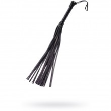 Гладкая плеть флогер из натуральной кожи, цвет черный, длина 65 см, СК-Визит 3010-1, из материала Кожа, длина 65 см.