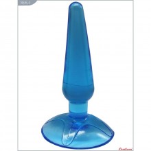 Анальная пробка «Butt Plug» на присоске от компании Eroticon, цвет голубой, 30494-3, из материала TPE, длина 11 см.