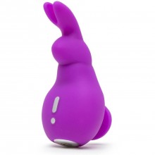 Силиконовый компактный вибратор для клитора в виде зайчика с удобным держателем «Clitoral Vibe», цвет фиолетовый, Happy Rabbit 73136, длина 11.4 см., со скидкой