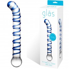 Изогнутый стеклянный фаллос для стимуляции точки G - «Mr. Swirly», цвет прозрачный, Glas GLAS-144, длина 19 см.