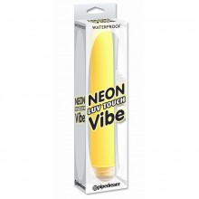 Классический водонепроницаемый гладкий вибратор Neon Luv «Touch Vibe», цвет желтый, PipdeDream PD1140-18, бренд PipeDream, длина 17 см., со скидкой