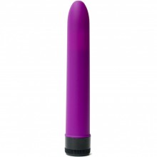 Классический гладкий женский силиконовый вибратор, цвет фиолетовый, 4sexdream 47507-MM, длина 17.5 см.