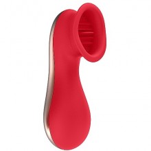 Клиторальный стимулятор «Oral Clitoral Stimulator Dreamy Red», цвет красный SH-ELE004RED, бренд Shots Media, из материала Силикон, коллекция ElectroShock by Shots, длина 14 см.