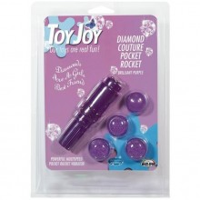 Женский клиторальный вибратор с камушками «Diamond», цвет фиолетовый, Toy Joy INS9492TJ, из материала Пластик АБС, длина 10 см.