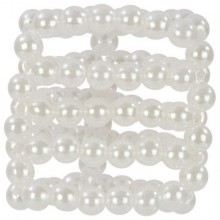 Эрекционное кольцо в виде жемчужных бусин «Basic Pearl Stroker», цвет белый, California Exotic Novelties SE-1727-10-2, бренд CalExotics, диаметр 4 см.