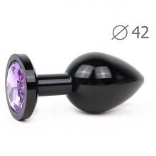 Black Plug Large пробка анальная, цвет кристалла светло-фиолетовый, BLK-15, бренд Anal Jewerly Plug, из материала Металл, длина 9.3 см.