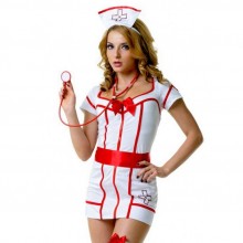Костюм медсестры «Доктор Сьюзи», цвет белый, размер M/L, Le Frivole 02896, из материала Полиэстер, со скидкой