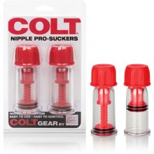 Винтовые помпы для сосков «Nipple-Pro Suckers» из коллекции Colt Gear от California Exotic Novelties, цвет красный, SE-6892-20-2, бренд CalExotics, длина 10.3 см.