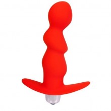 Трехступенчатая анальная пробка-елочка с вибрацией от компании Sweet Toys, цвет красный, st-40186-3, длина 9.5 см., со скидкой