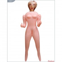 Классическая надувная секс кукла «Блондинка» с принтом, цвет телесный, Eroticon 31043, из материала Латекс, 2 м.