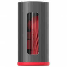 Высокотехнологичный мега-мастурбатор для мужчин с управлением со смартфона «Developer's Kit Red», с перчатками и чистящим средством в комплекте, в корпусе из матового аллюминия, Lelo LEL4931, цвет Серый, длина 14.3 см.