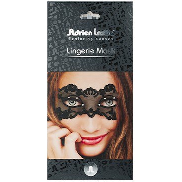 Открытая ажурная маска на глаза «Lingerie Mask», цвет черный, размер OS, Adrien Lastic 33509, длина 18 см.