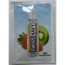 Лубрикант для секса со вкусом киви и клубники Swiss Navy «Premium Strawberry Kiwi», объем 5 мл, 5 мл., со скидкой