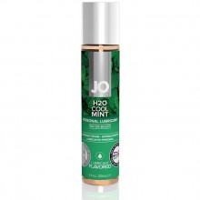 Ароматический лубрикант «Flavored Cool Mint H2O» с ароматом мяты от компании System JO, объем 30 мл, JO30383, 30 мл.