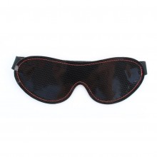 БДСМ маска на лицо из кожи с узором, цвет черный, размер OS, БДСМ Арсенал 58011ars, длина 20 см.