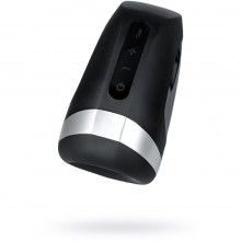 Мастурбатор с вибрацией и функцией подогрева «Men Heat Vibration», цвет черный, Satisfyer INS016372, из материала силикон, длина 13.5 см.