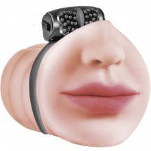 Реалистичный мастурбатор-ротик с виброкольцом Satisfaction «Beloved», цвет телесный, Lola Toys 2101-13Lola, бренд Lola Games, длина 14.5 см.