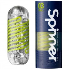 Мужской ручной премиум мастурбатор с внутренним рельефом «Shell», цвет прозрачный, Tenga E27654, длина 13 см.