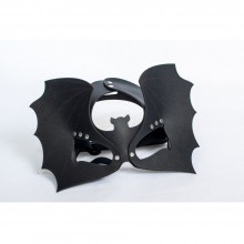 Кожаная маска «Летучая Мышь» с серебряными заклепками, цвет черный, Sitabella 4060-1