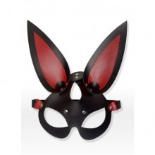 Тематическая БДСМ маска «Зайка» с ушками, цвет черный, размер OS, СК-Визит 3186-12, One Size (Р 42-48)