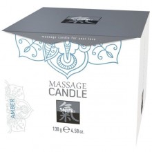 Массажная свеча с ароматом амбры «Massage Candle Amber», 130 грамм, Hot Products 67123, коллекция Shiatsu