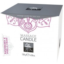 Массажная свеча с ароматом малины и ванильного крема «Massage Candle Raspberry Vanilla», 130 мл.