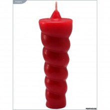 Спиральная свеча для интимного массажа «Sensual Hot Wax», цвет красный, PentHouse P3361R, из материала Воск, со скидкой