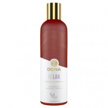 Массажное масло «Dona Essential Massage Oil Lavender & Tahitian Vanilla» с ароматом тиянской ванили и лаванды, объем 120 мл, System JO JO40457, 120 мл., со скидкой