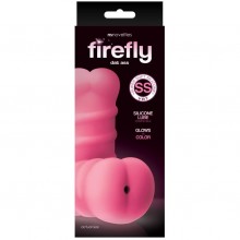Светящийся в темноте мастурбатор-анус для мужчин из мягкого силикона Firefly «Dat Ass», цвет розовый, NS Novelties NSN-0486-24, длина 14.71 см.