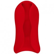 Красный силиконовый мастурбатор с вибрацией и функцией нагрева для мужчин Vibrating Stroker, Howells 182015redHW, длина 14.5 см.