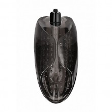 Необычный рельефный мастурбатор SONO «№71 Vibrating Black», цвет черный, Shots Media SH-SON071BLK, длина 11 см., со скидкой