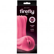 Светящийся в темноте мастурбатор-вагина для мужчин из мягкого силикона Firefly «Yoni», цвет розовый, NS Novelties NSN-0486-44, коллекция Firefly Pleasure, длина 13.7 см.