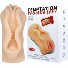 Мастурбатор вагина с необычным дизайном от компании Baile - «Passion Lady», цвет телесный, BM-009184-1, из материала TPR, длина 14.8 см.