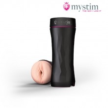 Мастурбатор-вагина в тубе с электростимуляцией «Opus E - Vaginal Version», цвет телесный, Mystim 46351, длина 21.5 см.