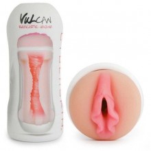 Мастурбатор-вагина в тубе «CyberSkin Vulcan Realistic Vagina», цвет телесный, Topco Sales 1600372, из материала TPE, длина 16 см., со скидкой