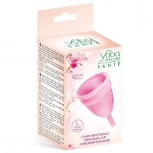 Менструальная чаша большого размера «Coupe Menstruelle Rose Taille», цвет розовый, YOBA 5260042050, из материала Силикон, длина 7.7 см.