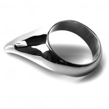 Металлическое эрекционное кольцо «Teardrop Cockring 55 mm», диаметр 5.5 см.