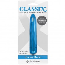Мощный мини вибростимулятор-пуля «Classix Rocket Bullet», цвет синий, PipeDream 1961-14 PD, длина 8.9 см.