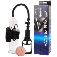 Мужская помпа с вибрацией «Vacuum Pump», длина 24.9 см, диаметр 6.3 см, EE-10054, бренд Bior Toys, из материала Пластик АБС, цвет Черный, длина 24.9 см.