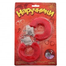 Красные плюшевые наручники, Сувениры 329103, цвет красный