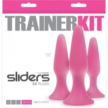 Набор анальных пробок разного размера «Sliders-3pc Trainer Kit-Pink», цвет розовый, NS Novelties NSN-0508-00, длина 15.2 см.