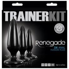 Набор анальных пробок Renegade - «Pleasure Plug 3pc Trainer Kit», цвет черный, NS Novelties NSN-1105-03, длина 12.7 см.