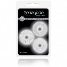 Набор эрекционных колец Renegade - «Dyno Rings - Clear», цвет прозрачный, NS Novelties NSN-1111-31, из материала TPE, диаметр 1.9 см., со скидкой