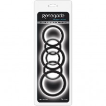Набор эрекционных колец Renegade - «Build-A-Cage Rings - Black», цвет черный, NS Novelties NSN-1106-03, диаметр 6.6 см., со скидкой