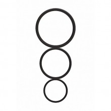 Набор классических мужских эрекционных колец «Black» из силикона, цвет черный, Shots Toys Shots Media SH-SHT390BLK, диаметр 5 см.