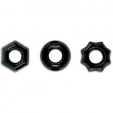 Набор эрекционных колец Renegade «Chubbies Black», цвет черный, NSN-1111-13, бренд NS Novelties, из материала TPE, длина 3.9 см., со скидкой