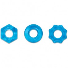 Набор эрекционных колец Renegade «Chubbies Blue», цвет голубой, NSN-1111-17, бренд NS Novelties, длина 3.9 см.