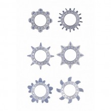 Набор мужских стимулирующих эрекционных колец «Transparent», цвет черный, Shots Media GC SH-GC025TRA, диаметр 1.8 см.